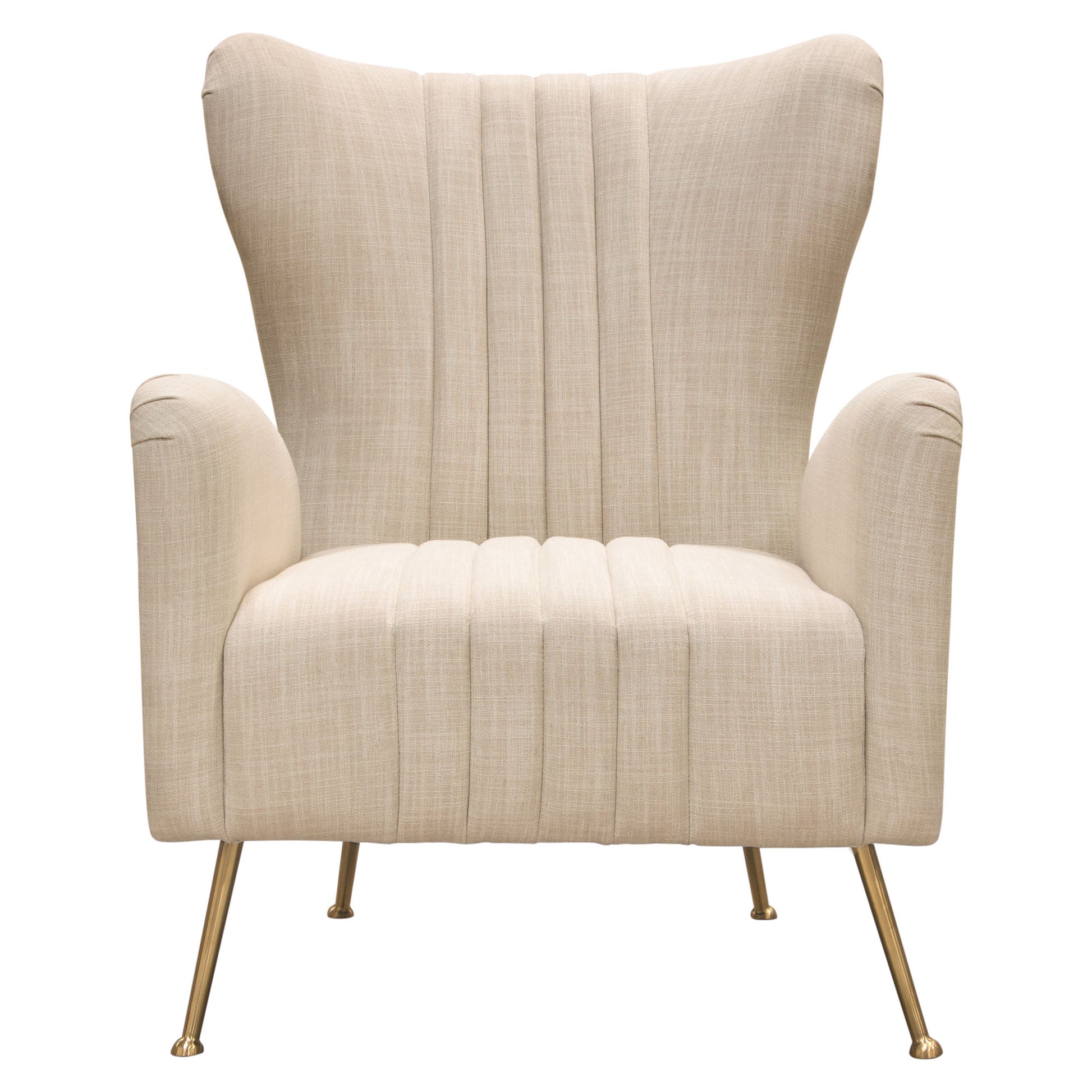 Ava Chair in Sand Linen Fabric w/ Gold Leg by Diamond Sofa