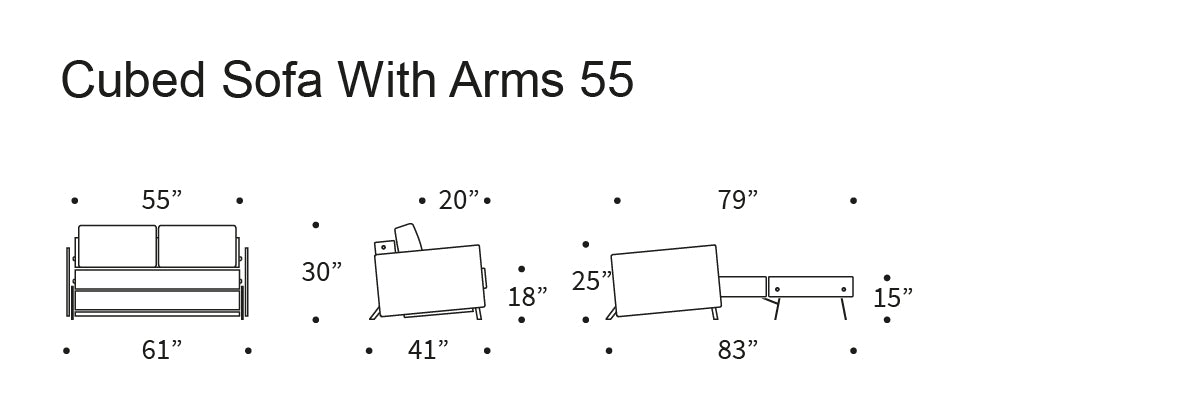 Cubed 02 Sofa w/Arms - Full