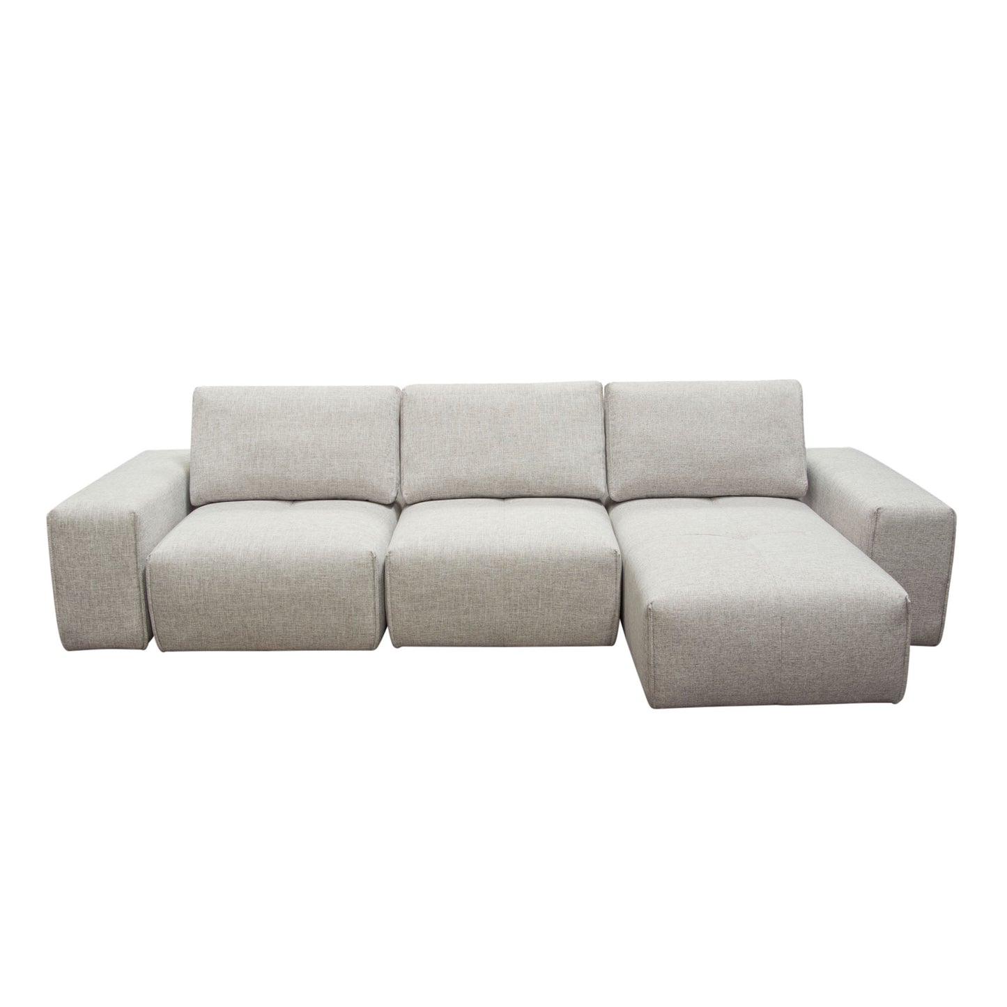 Jazz Modular 3-Seater Chaise Sectional with Adjustable Backrests in Light Brown Fabric by Diamond Sofa