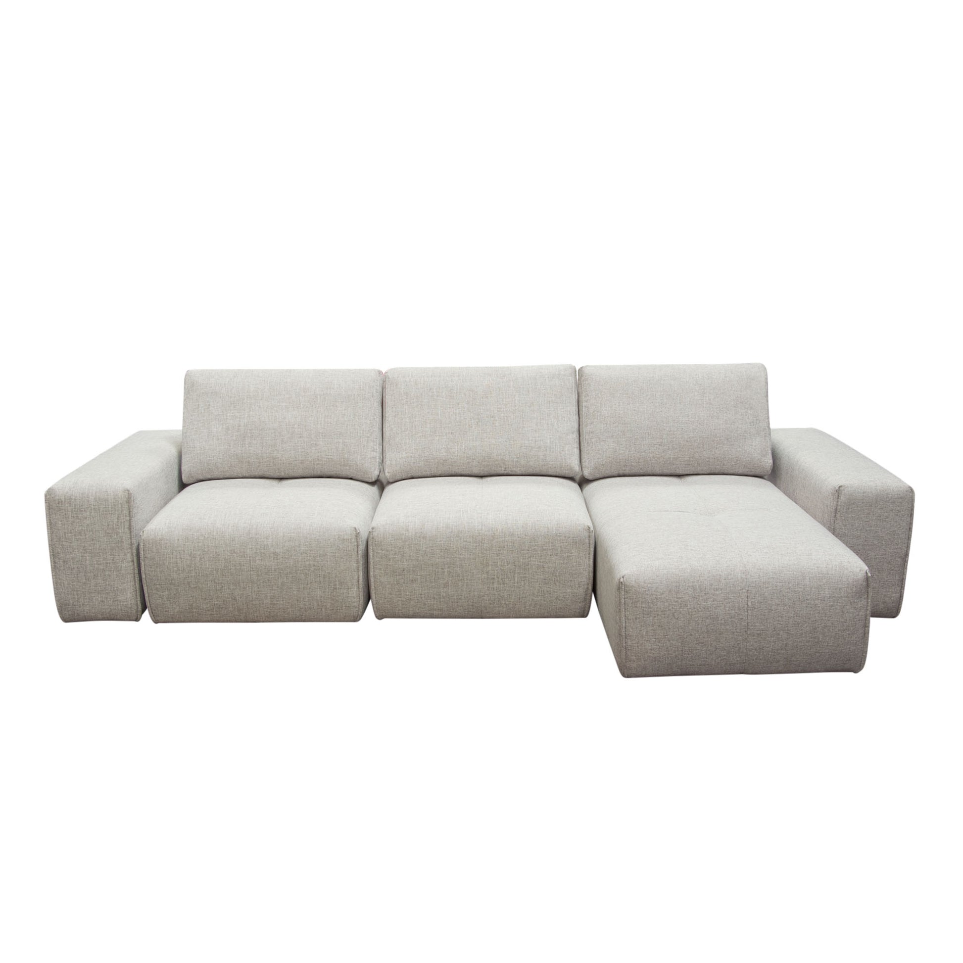 Jazz Modular 3-Seater Chaise Sectional with Adjustable Backrests in Light Brown Fabric by Diamond Sofa