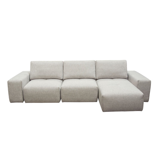 Jazz Modular 3-Seater Chaise Sectional with Adjustable Backrests in Light Brown Fabric by Diamond Sofa