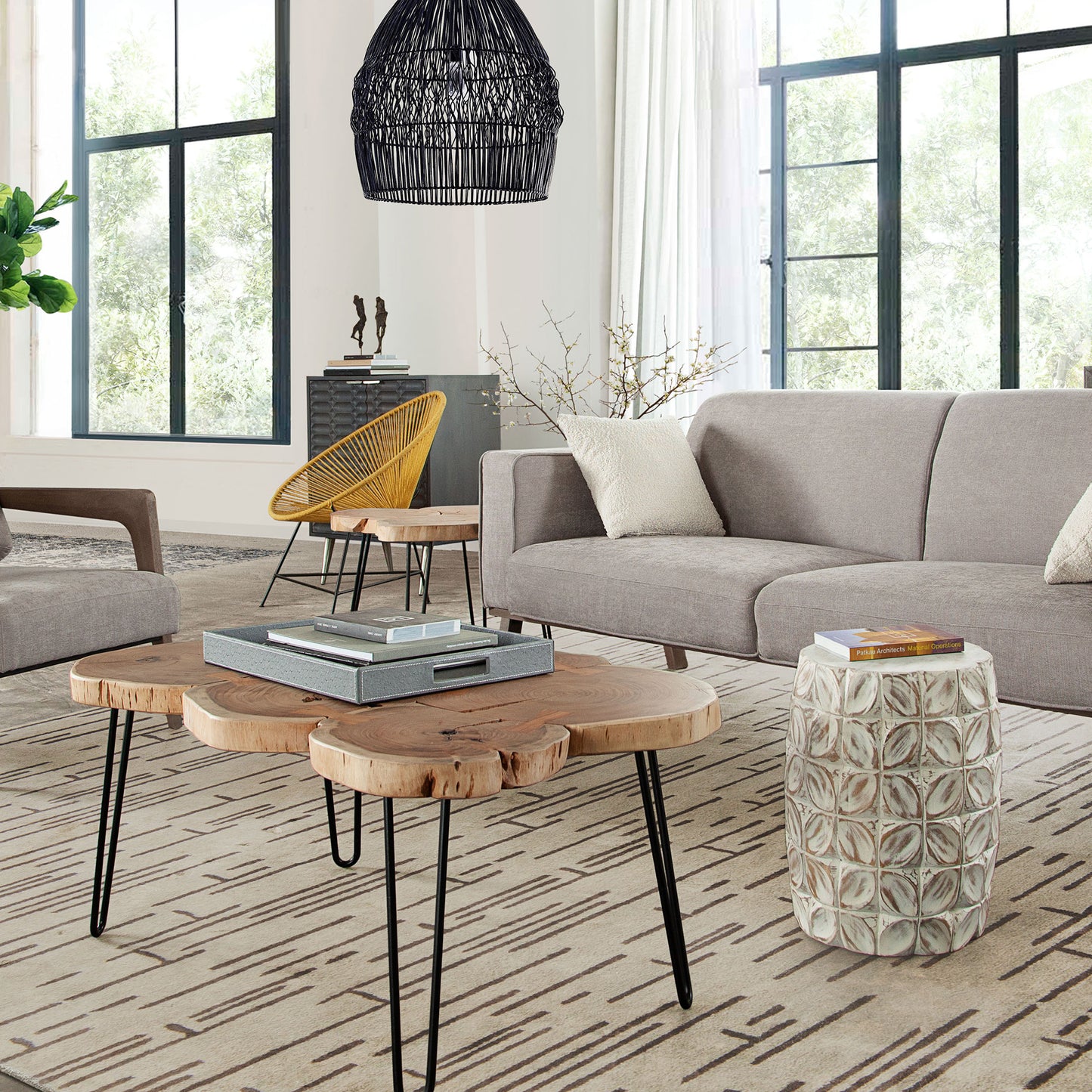 Joss Natural Acacia One of a Kind Live Edge Rectangle Cocktail Table