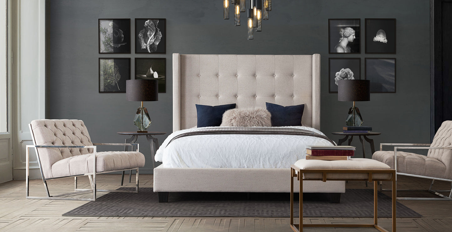 Madison Ave Tufted Wing Queen Bed