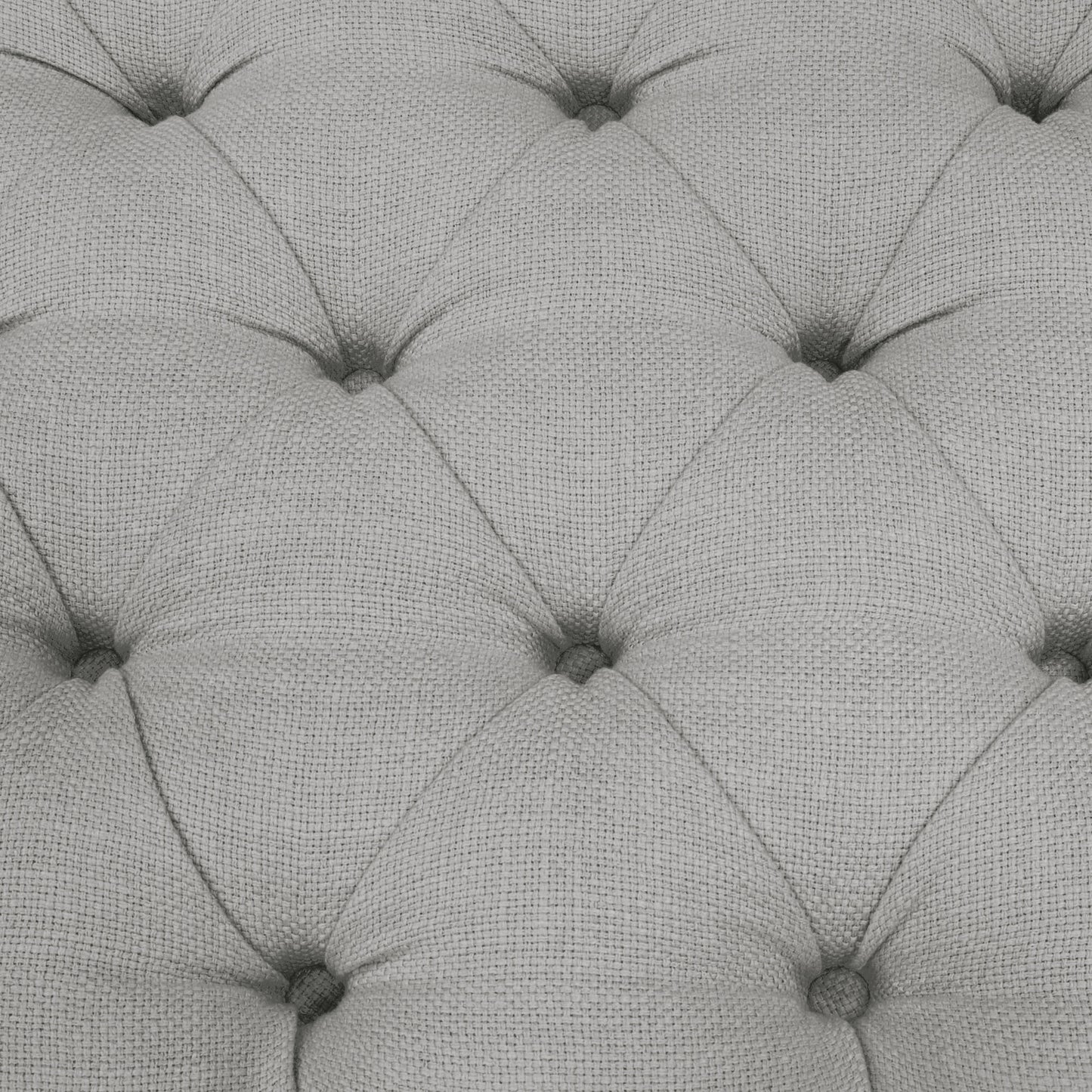 Mateo Black Powder Coat Metal Large Linen Tufted Bench