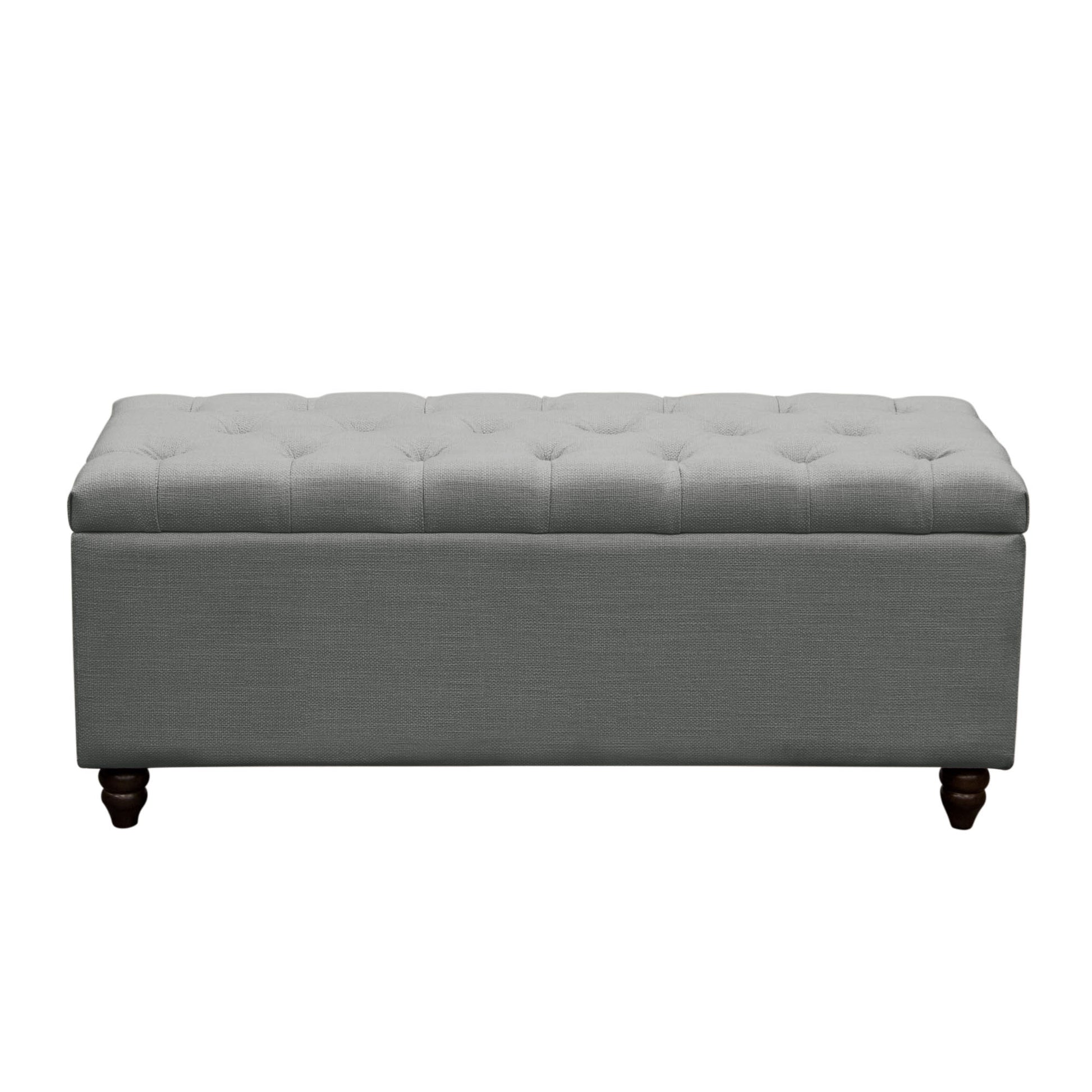 Park Ave Tufted Lift-Top Storage Trunk by Diamond Sofa - Grey Linen