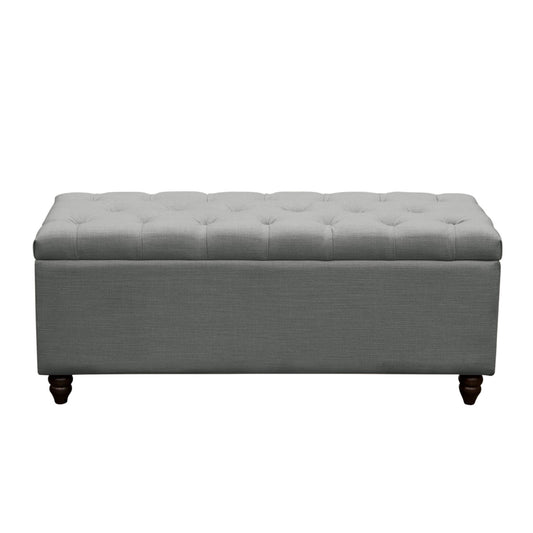 Park Ave Tufted Lift-Top Storage Trunk by Diamond Sofa - Grey Linen