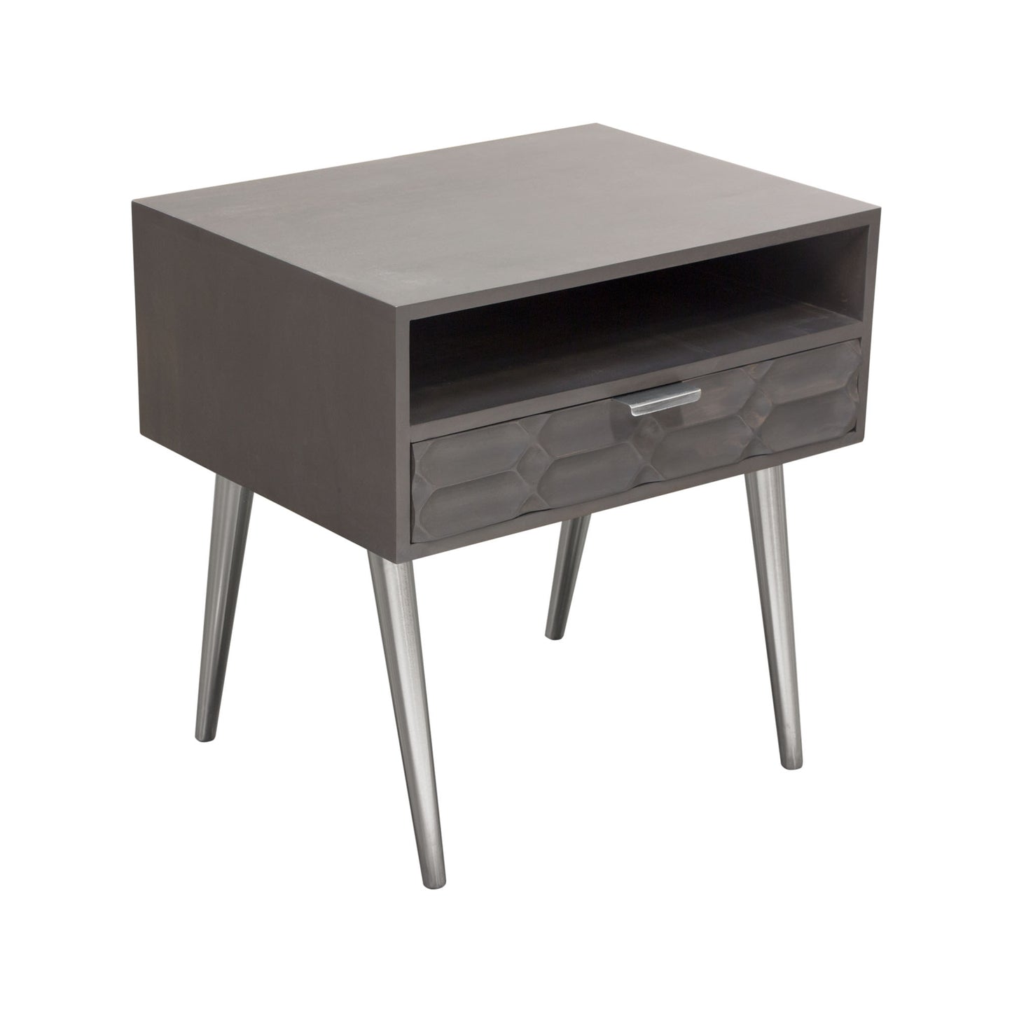 Petra Solid Mango Wood 1-Drawer Accent Table