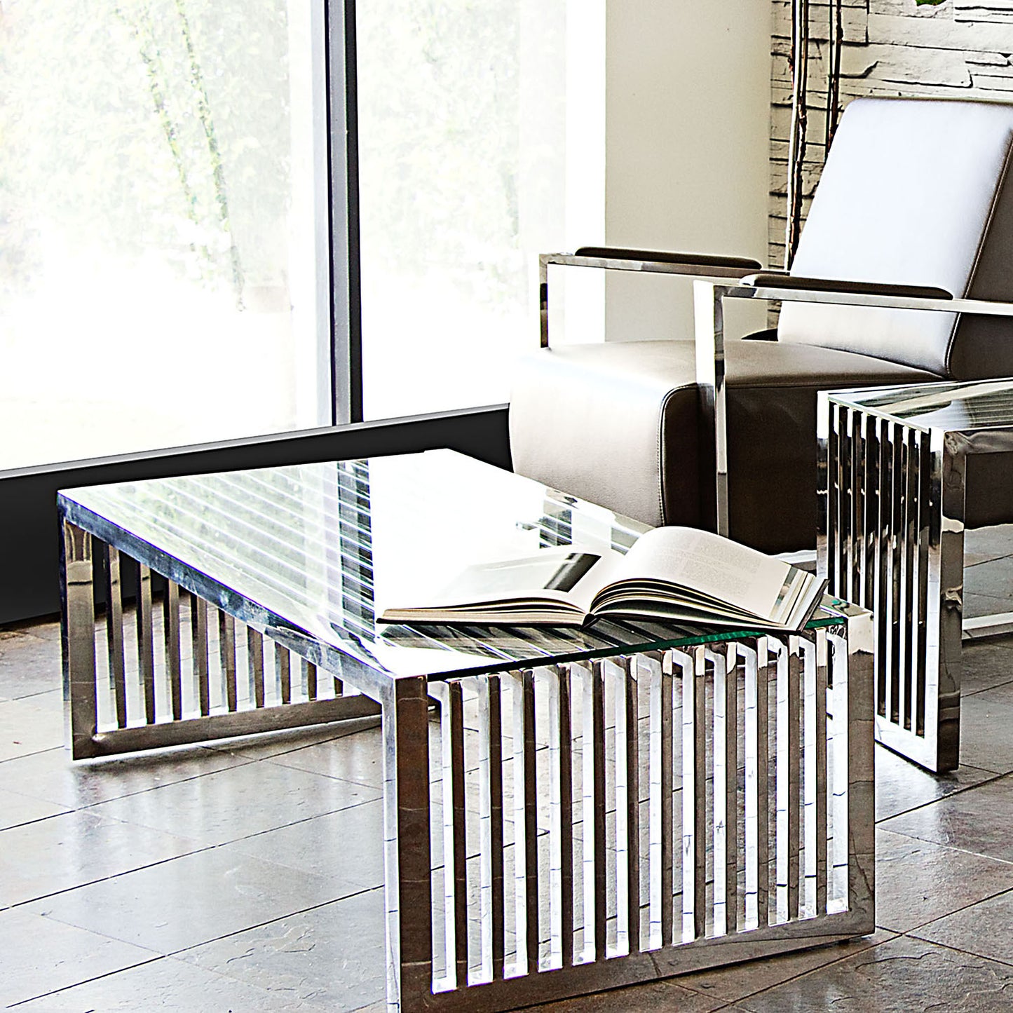 SOHO Rectangular Stainless Steel Cocktail Table