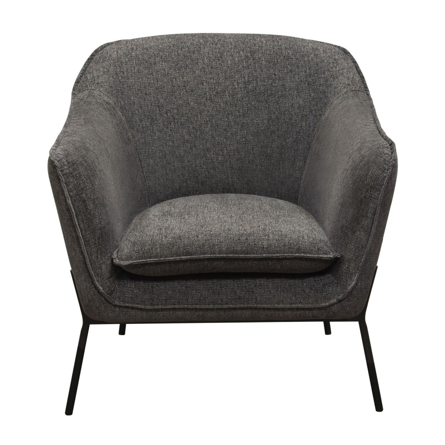 Status Accent Chair in Grey Fabric with Metal Leg by Diamond Sofa