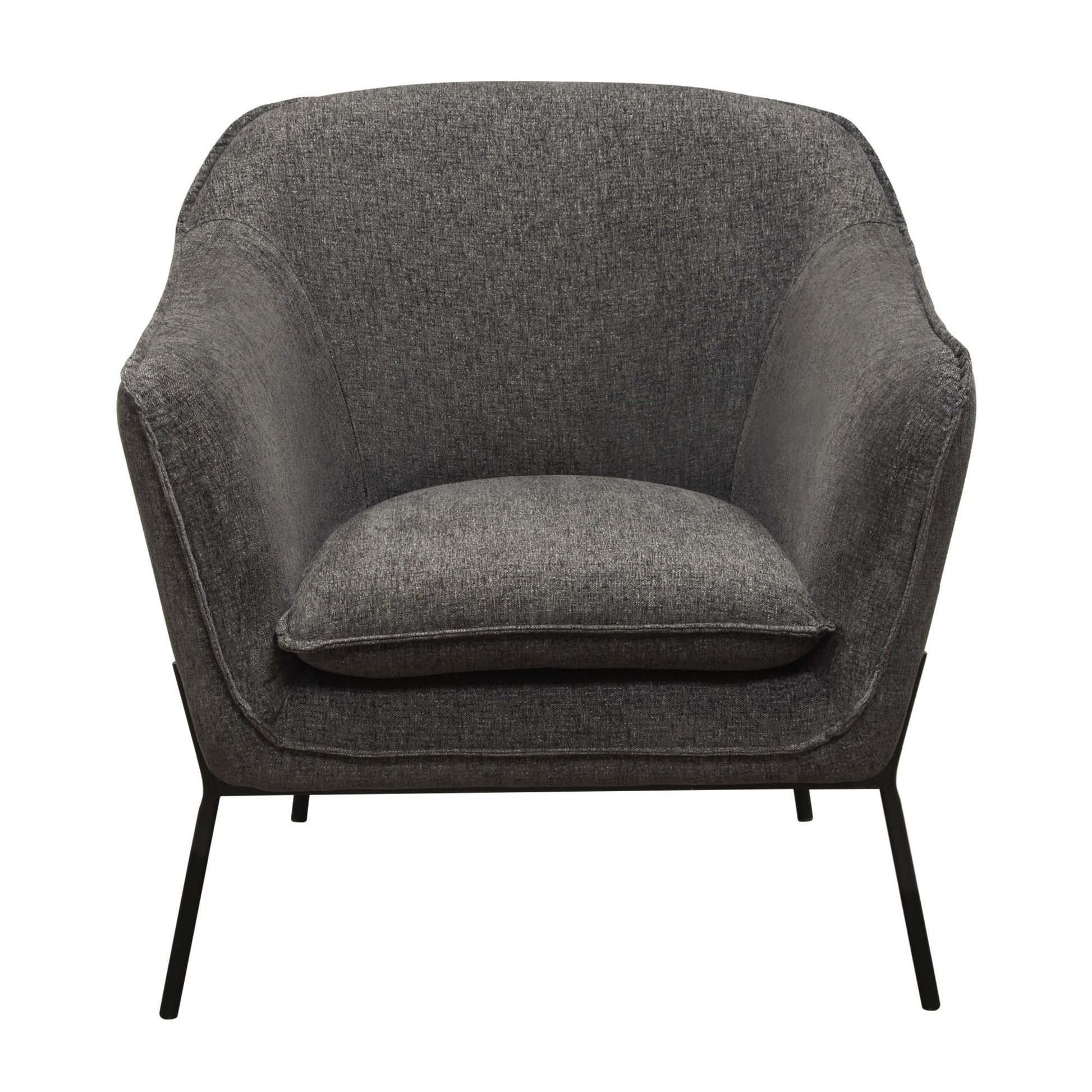 Status Accent Chair in Grey Fabric with Metal Leg by Diamond Sofa