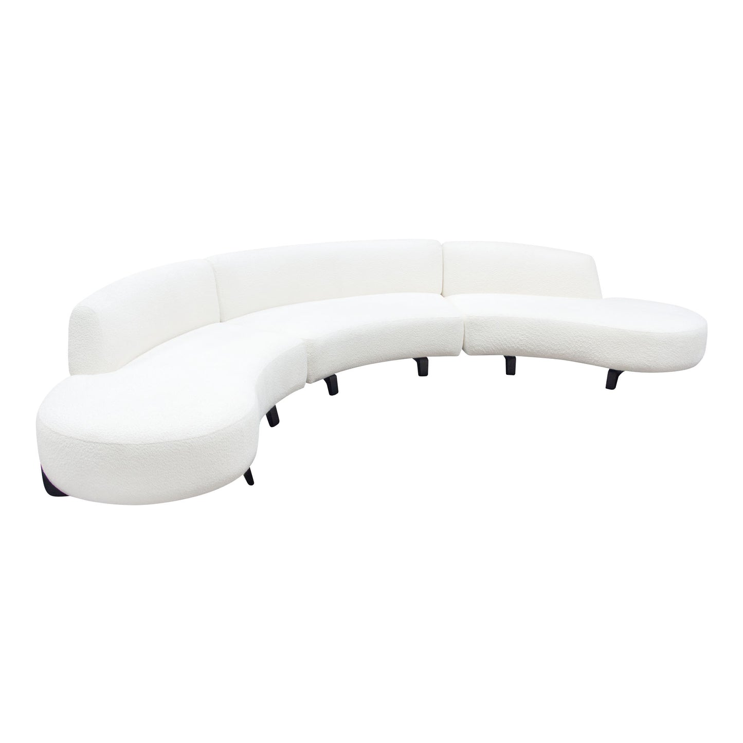 Vesper Modular Curved Armless Sofa & Chaises 3 Piece Set
