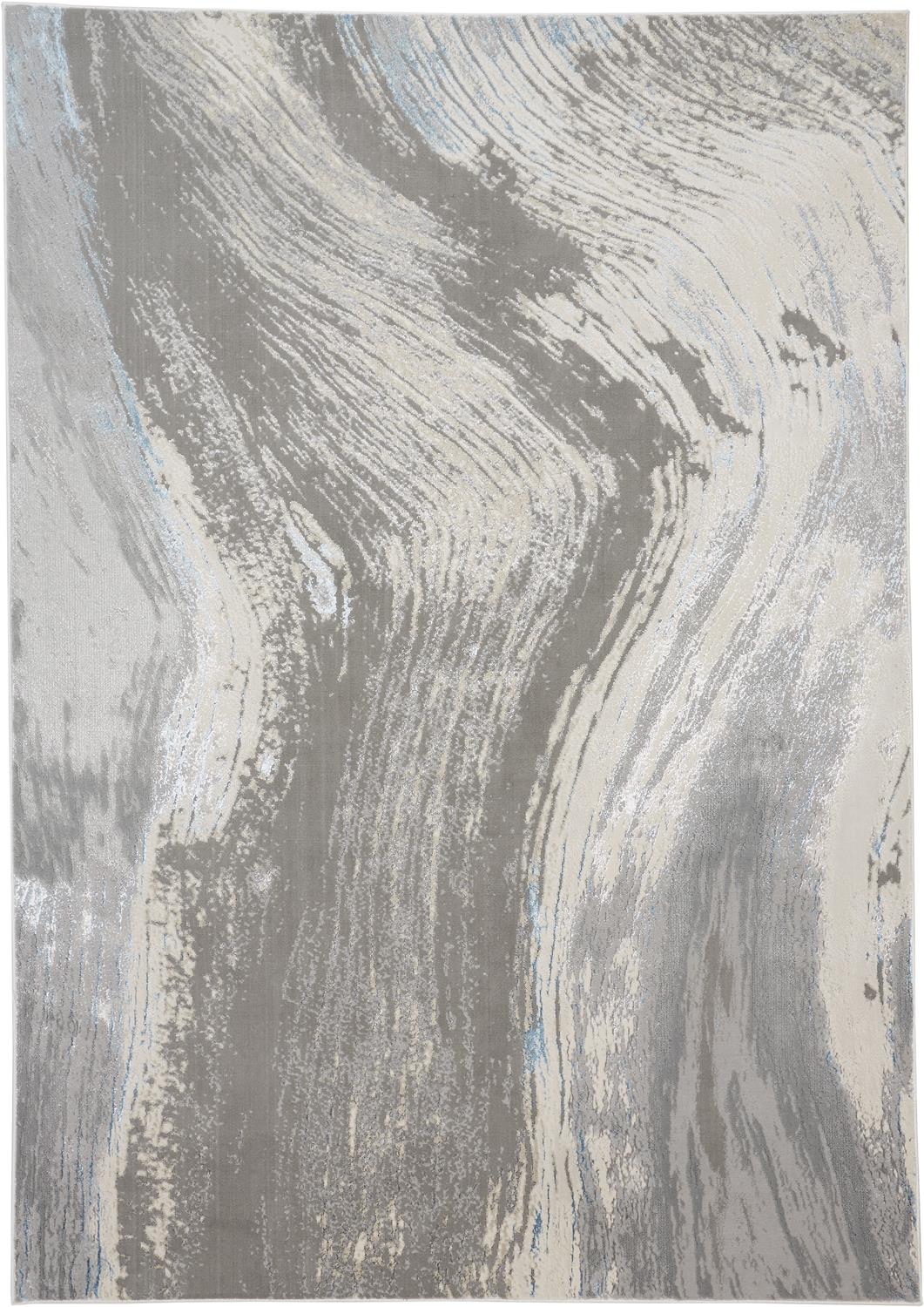 Azure Modern Metallic Brush Stroke Rug, Gray/Silver/Beige, 5ft x 8ft Area Rug