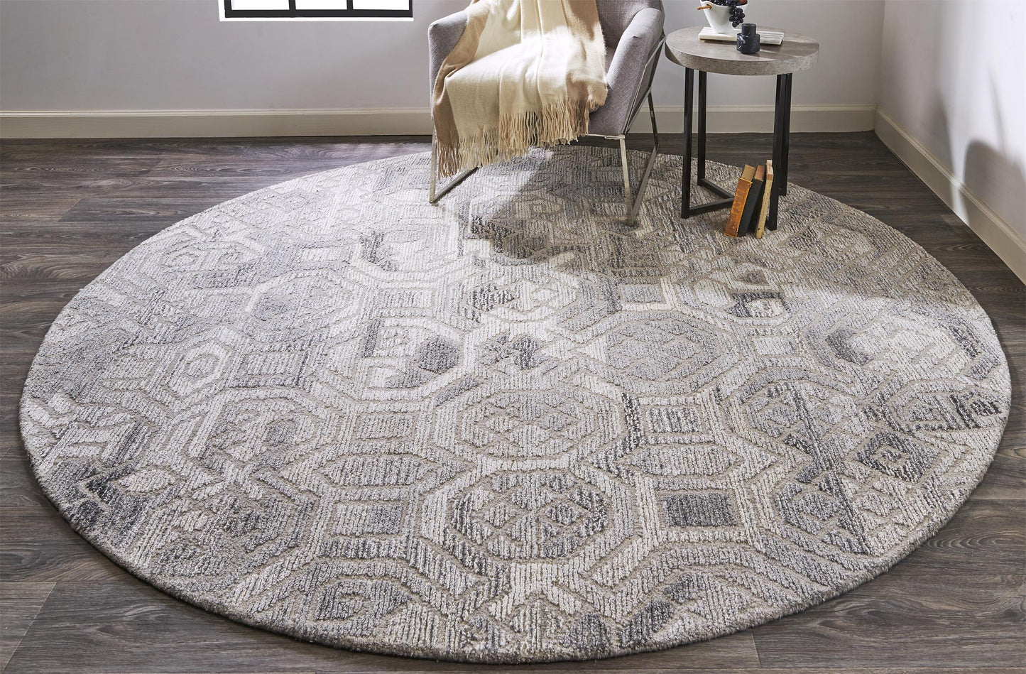 Asher Lustrous Geometric Wool Rug