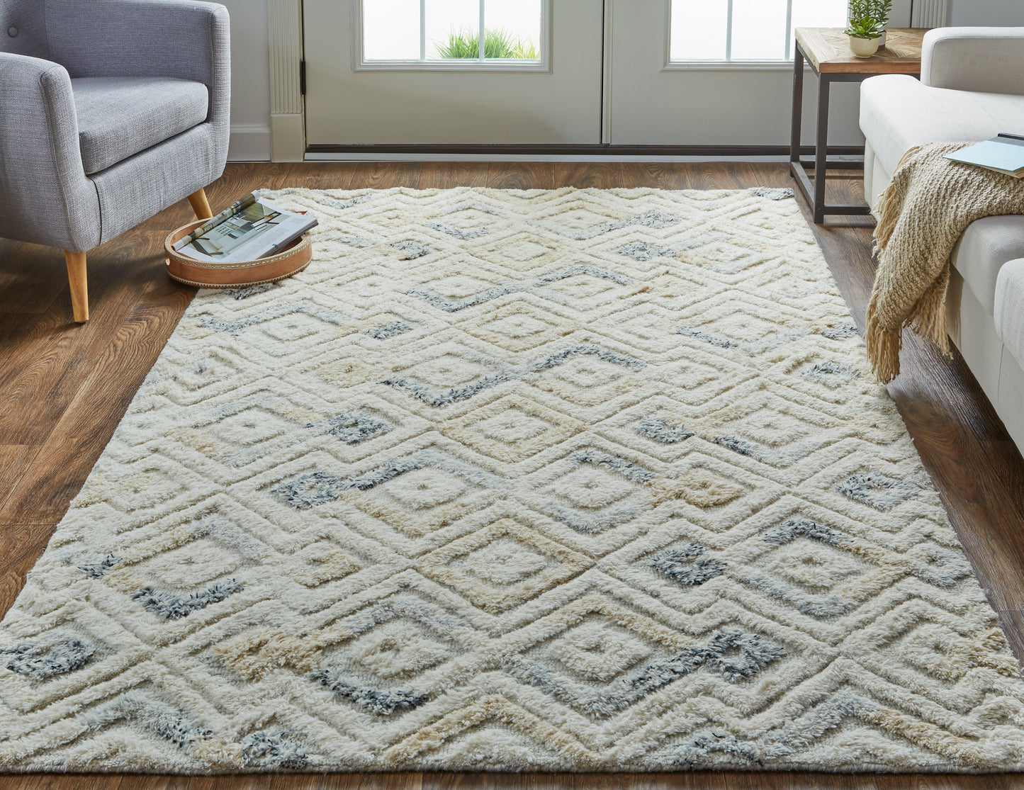 Anica Moroccan Diamond Wool Tufted Rug