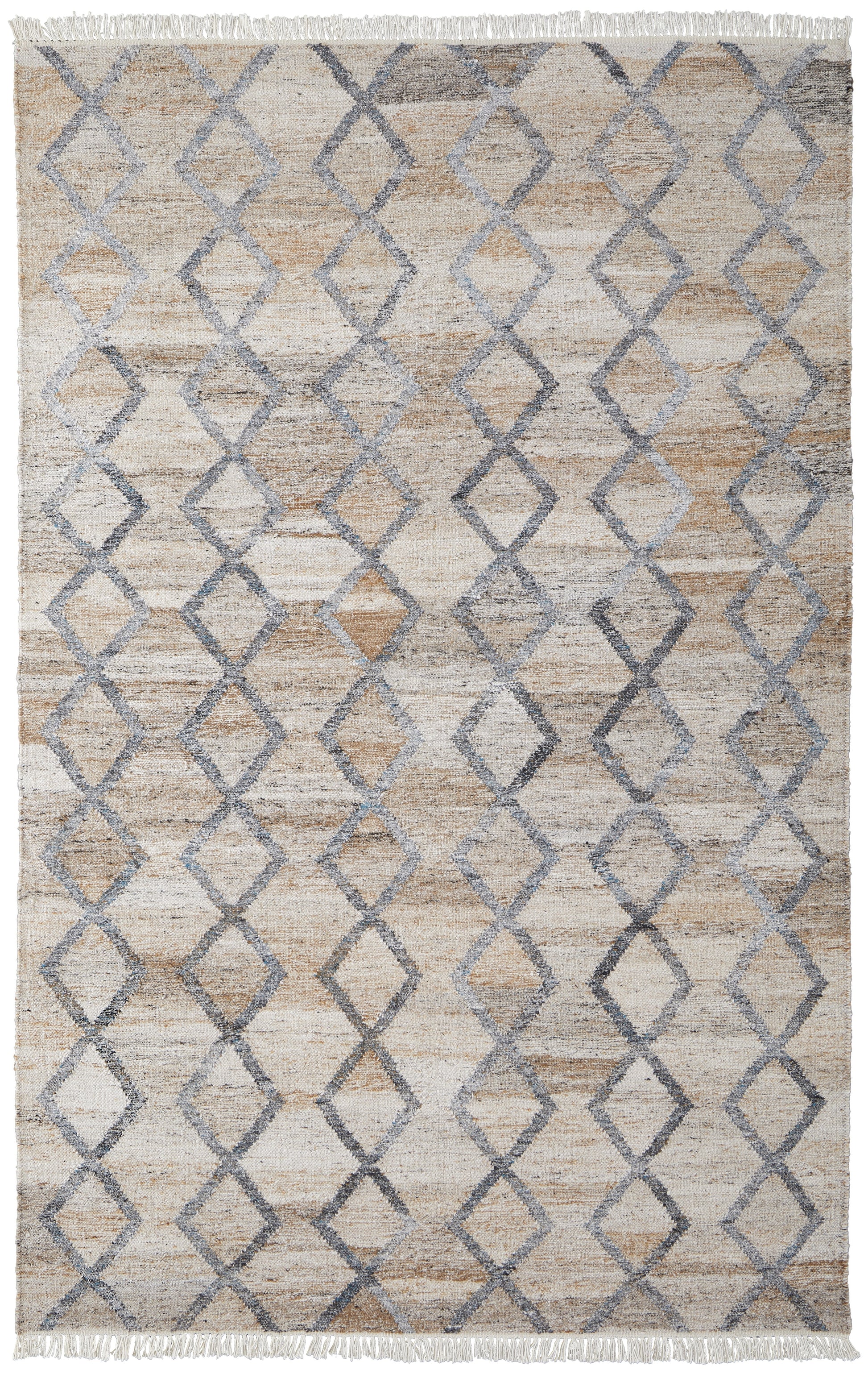 Beckett Transitional Charcoal Gray/Beige Rug, 5' x 8' Area Rug