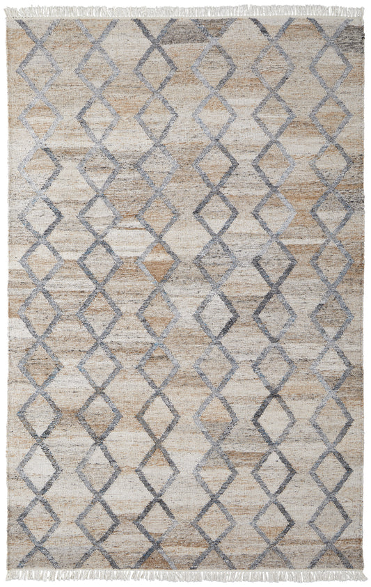 Beckett Transitional Charcoal Gray/Beige Rug, 5' x 8' Area Rug