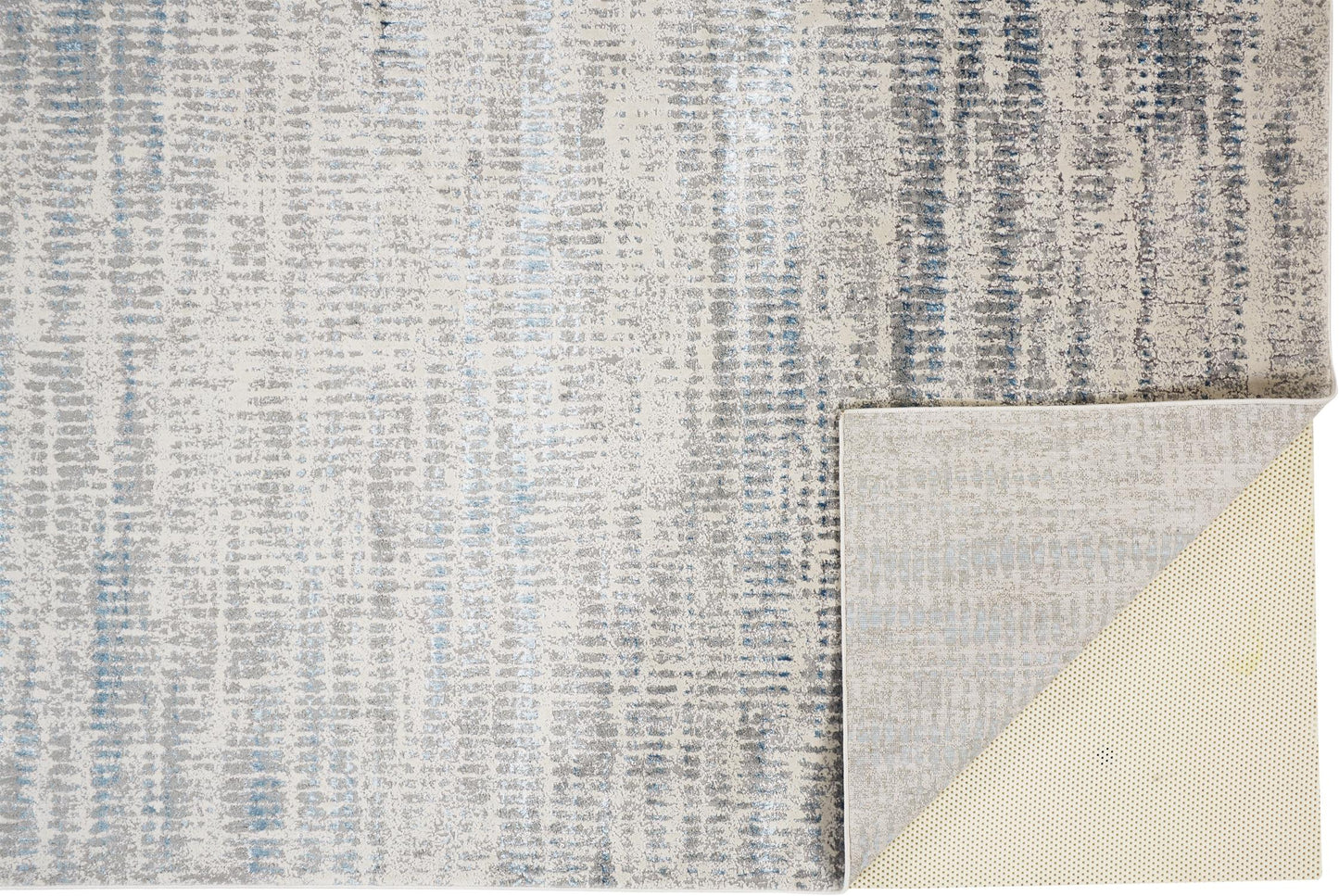 Azure Modern Metallic Distressed Rug
