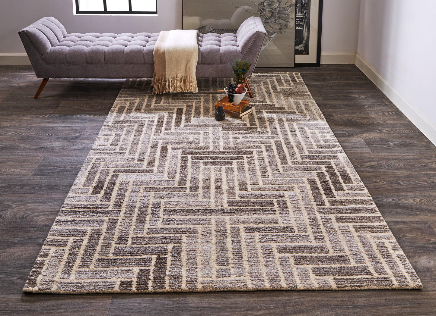 Asher Diamond Medallion Wool Rug