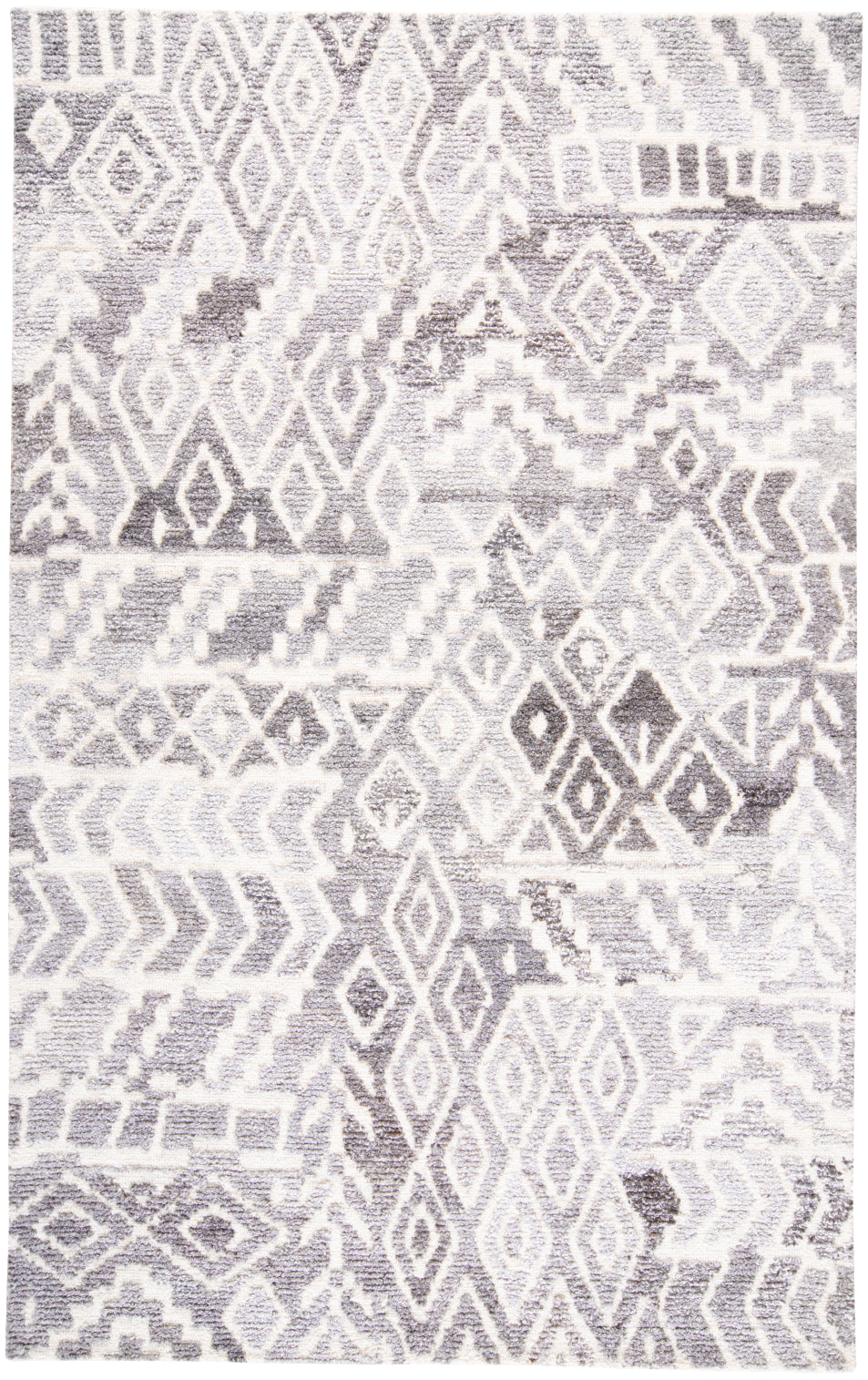 Asher Lustrous Distressed Wool Rug, Vapor Gray/White, 2ft x 3ft Accent Rug