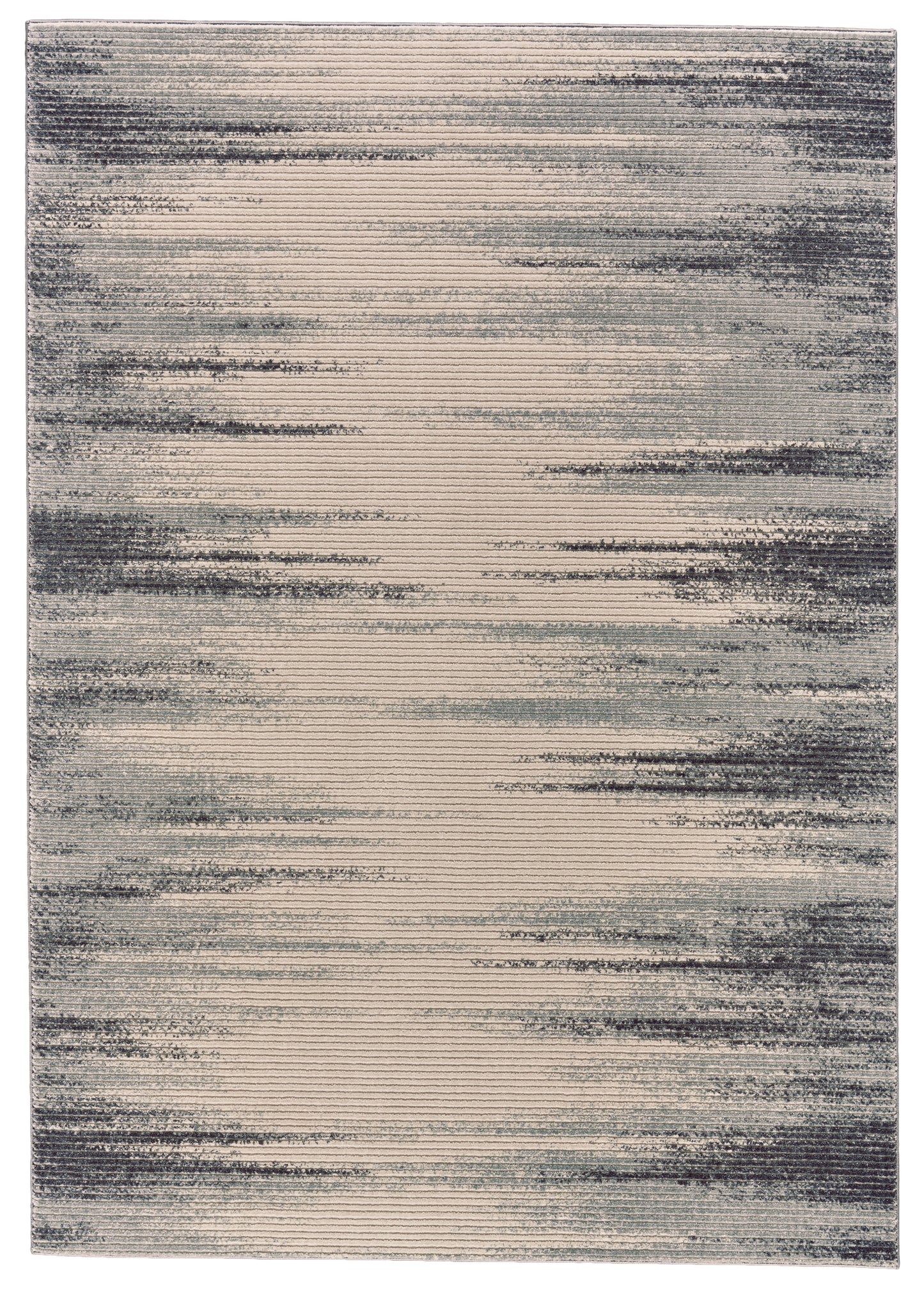 Akhari Gradient Textured Striated Rug, Blue Fox/Steel Gray, 5ft x 8ft Area Rug