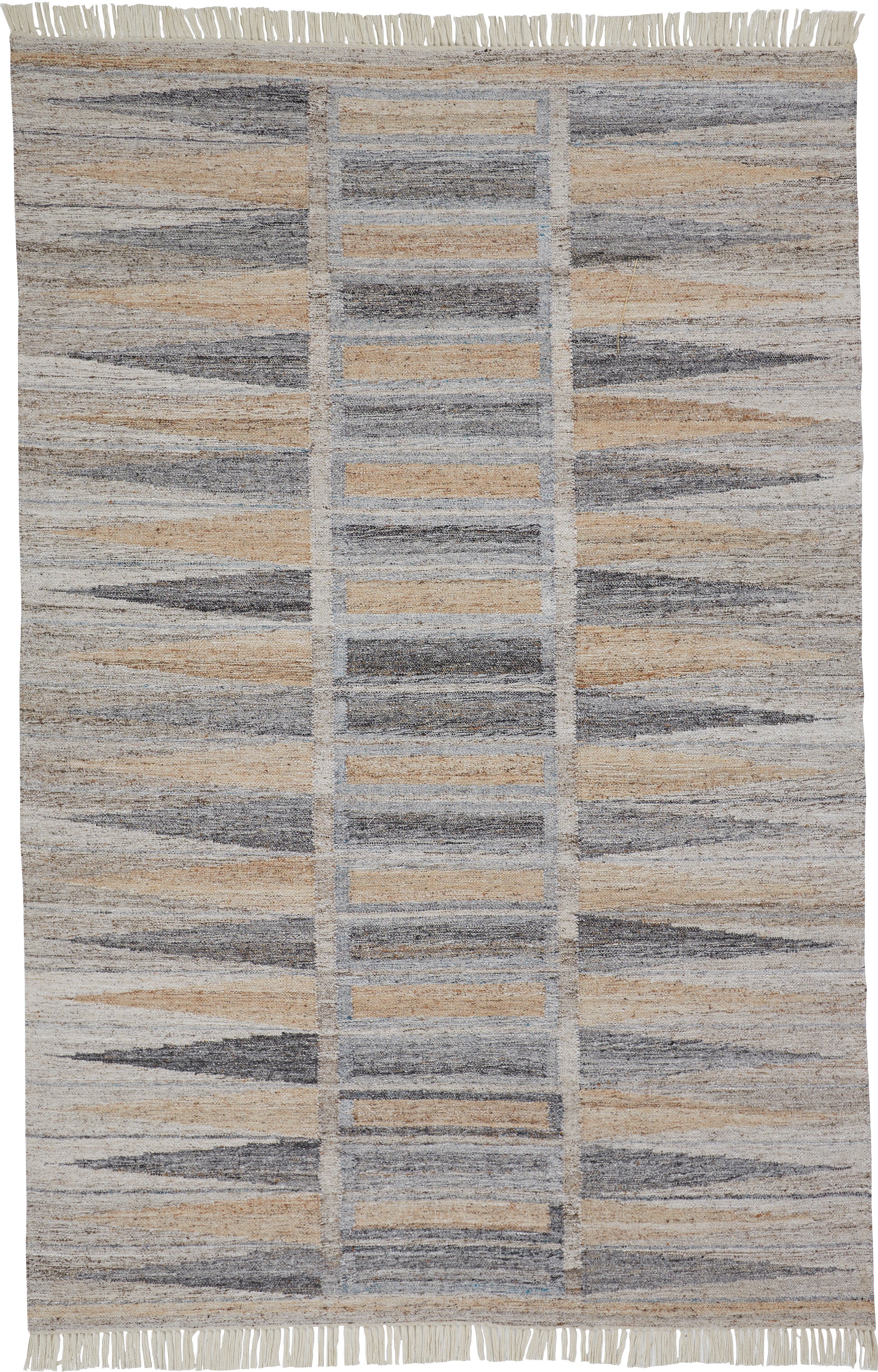Beckett Eco-Friendly Moroccan Mosaic Rug, Latte Tan/Gray, 5ft x 8ft Area Rug