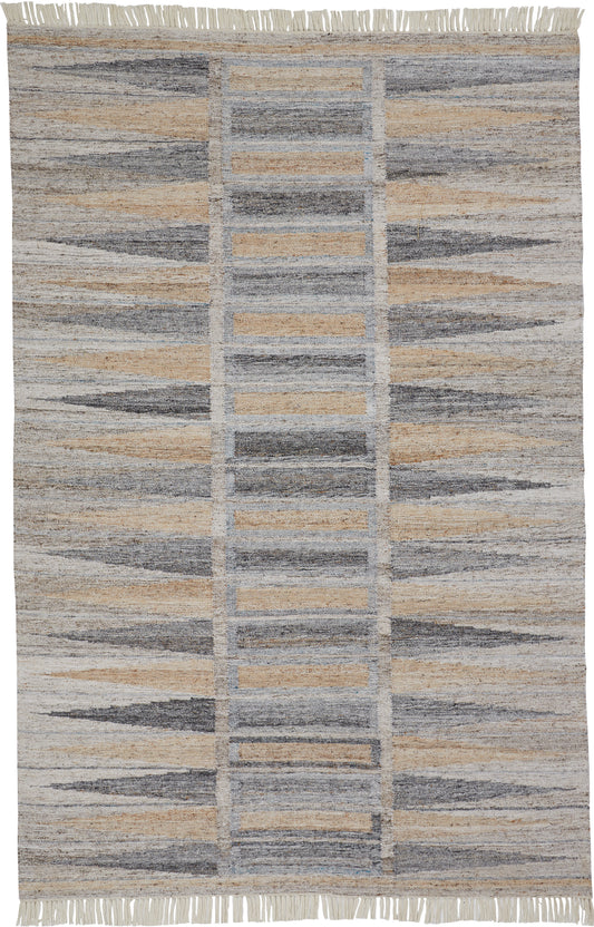 Beckett Eco-Friendly Moroccan Mosaic Rug, Latte Tan/Gray, 5ft x 8ft Area Rug