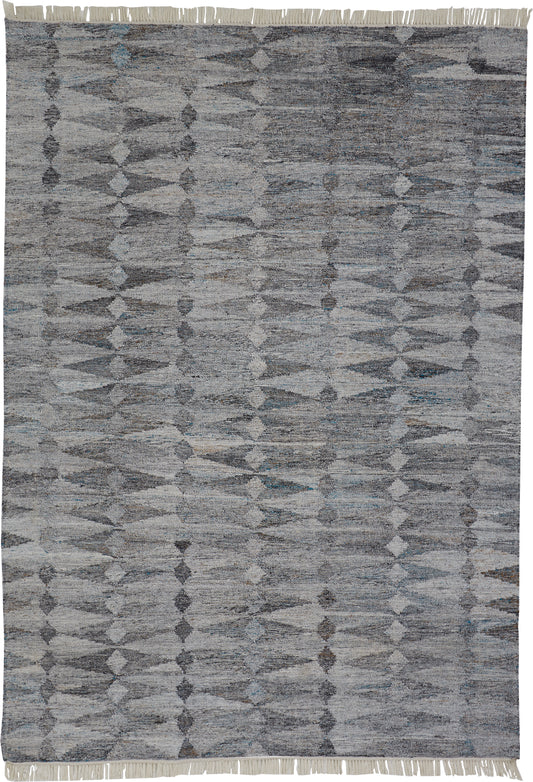 Beckett Eco-Friendly Moroccan Diamond Rug, Light/Dark Gray, 5ft x 8ft Area Rug