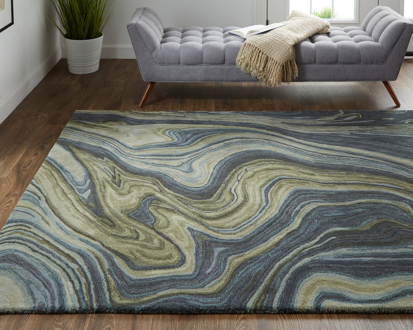 Amira Contemporary Marble Rug