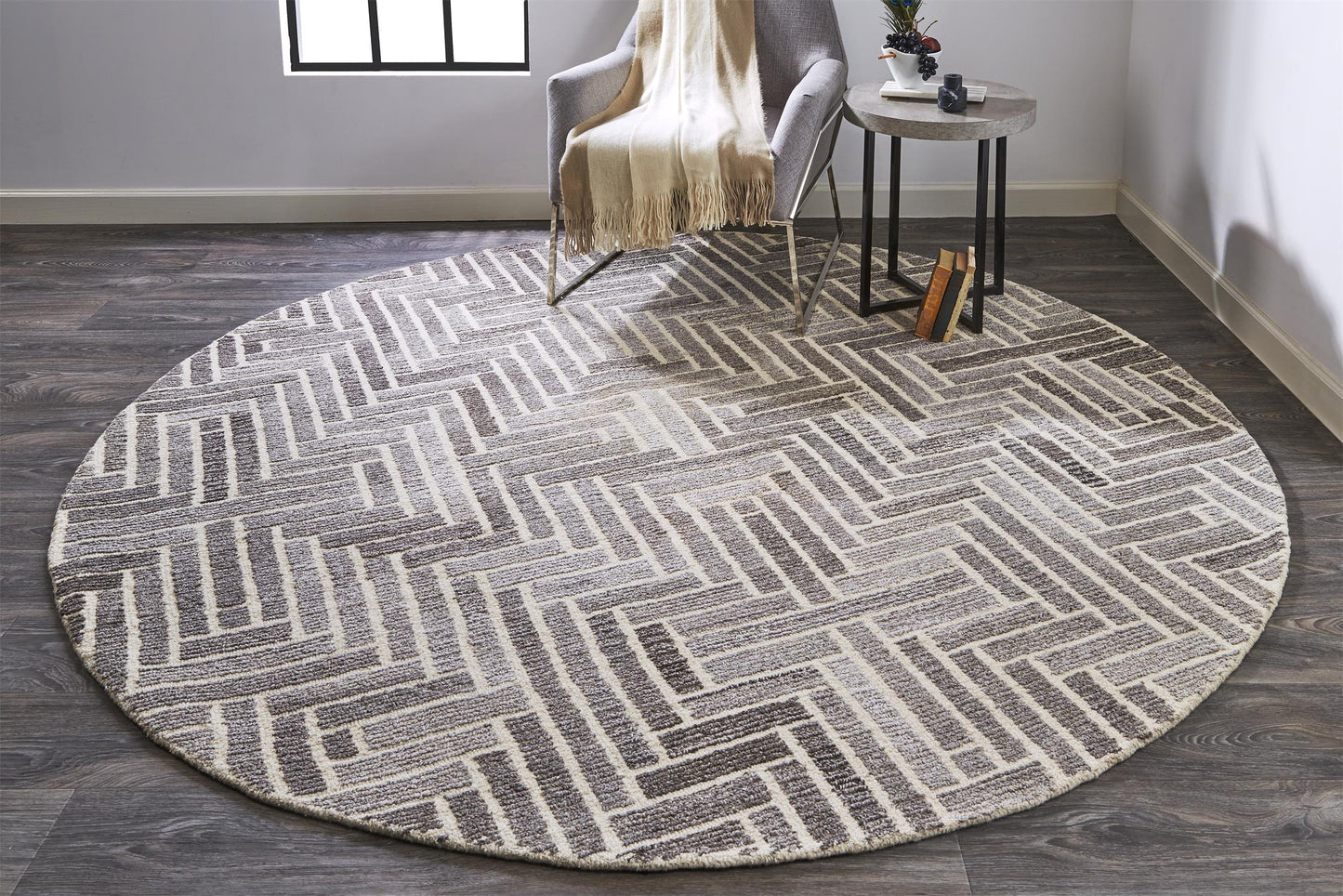 Asher Diamond Medallion Wool Rug