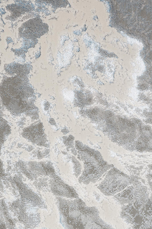 Azure Modern Metallic Marble Area Rug