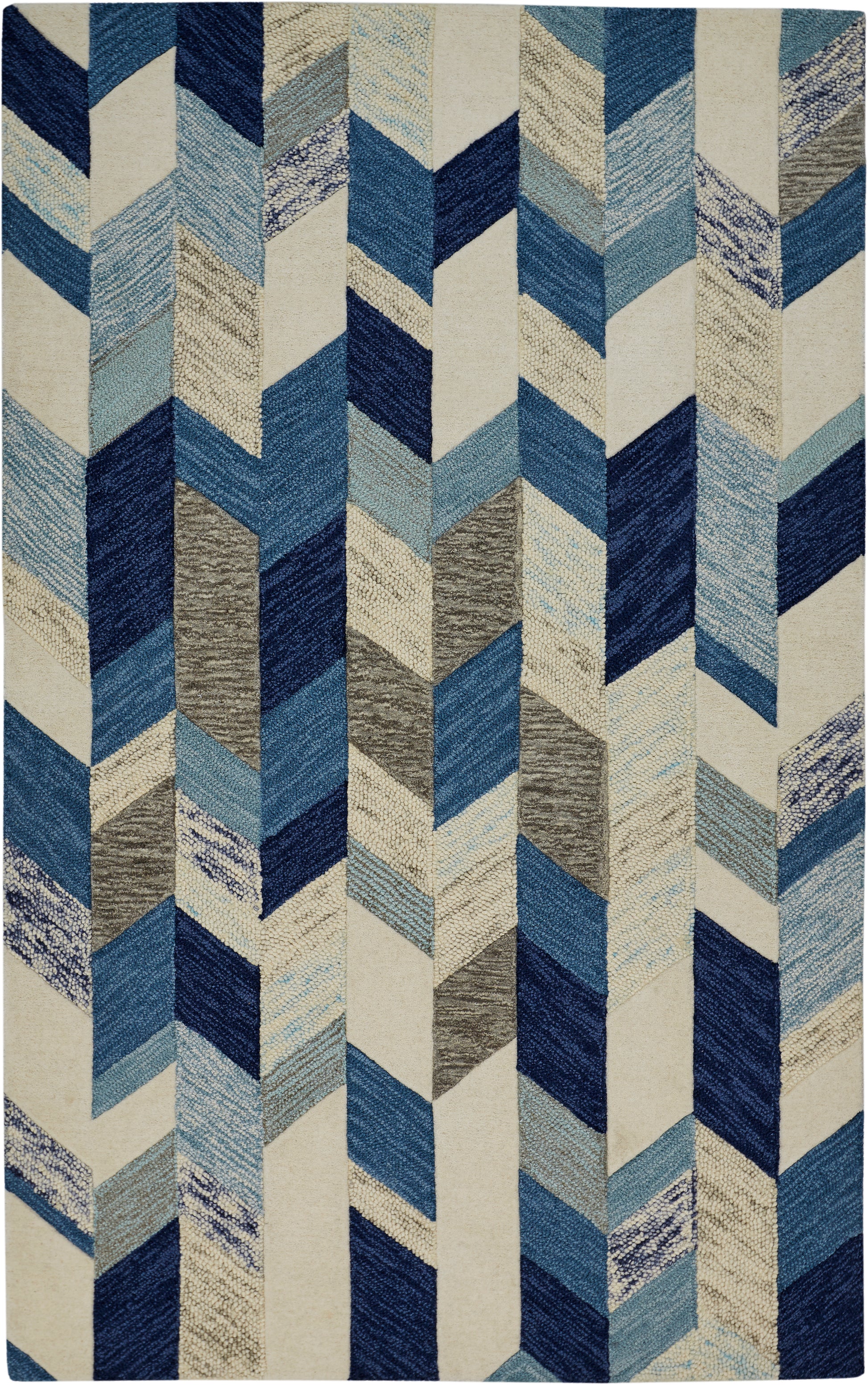 Arazad Tufted Graphic Chevron Rug, Cobalt Blue, 9ft-6in x 13ft-6in Area Rug