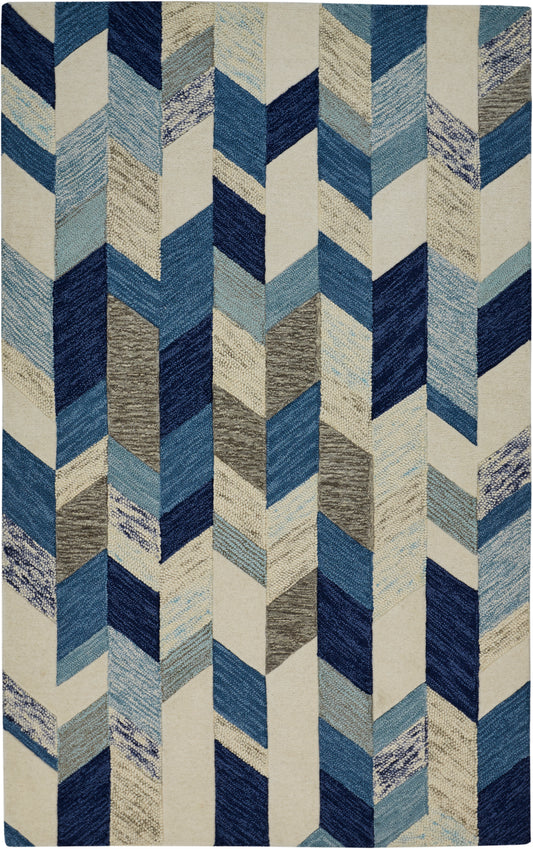 Arazad Tufted Graphic Chevron Rug, Cobalt Blue, 9ft-6in x 13ft-6in Area Rug