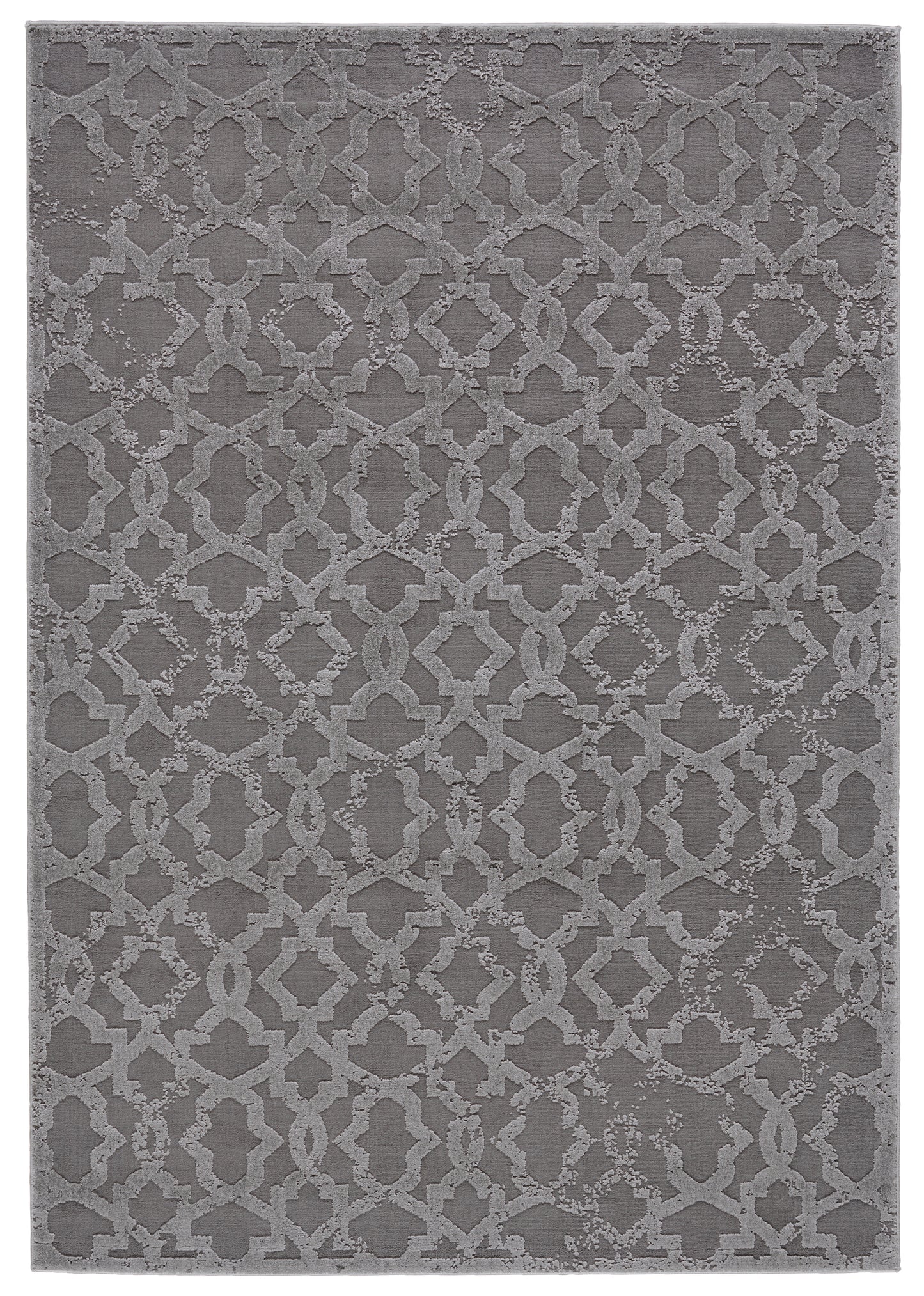 Akhari DIstressedTrellis Rug, Silver Gray/Steel Gray, 10ft x 13ft-2in Area Rug