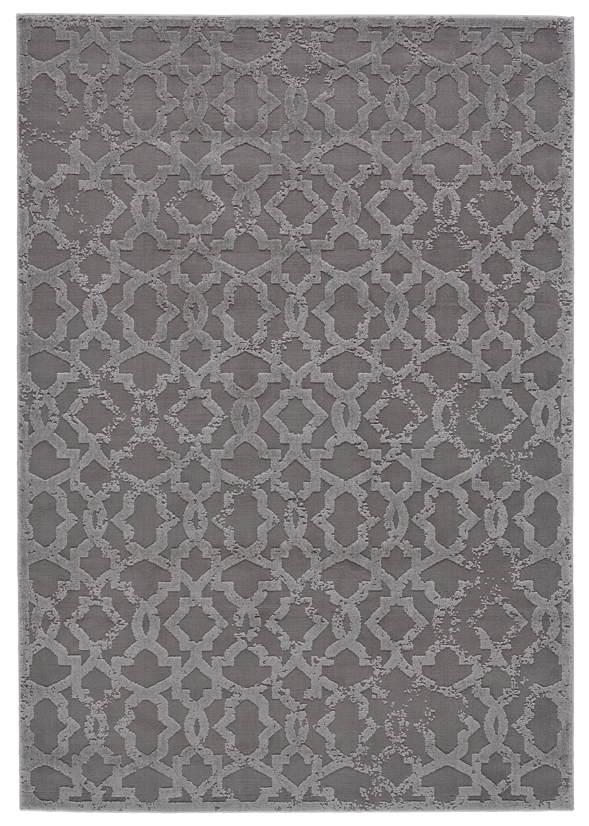 Akhari DIstressedTrellis Rug, Silver Gray/Steel Gray, 10ft x 13ft-2in Area Rug