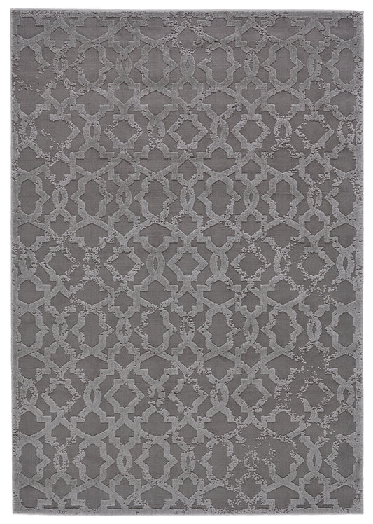 Akhari DIstressedTrellis Rug, Silver Gray/Steel Gray, 10ft x 13ft-2in Area Rug