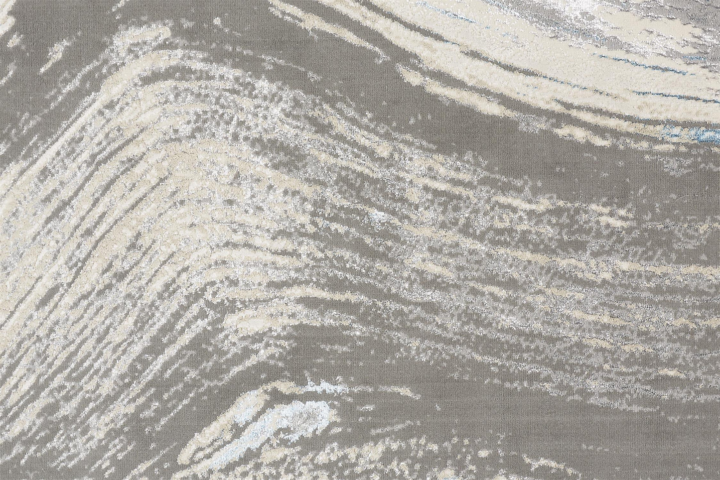 Azure Modern Metallic Brush Stroke Rug