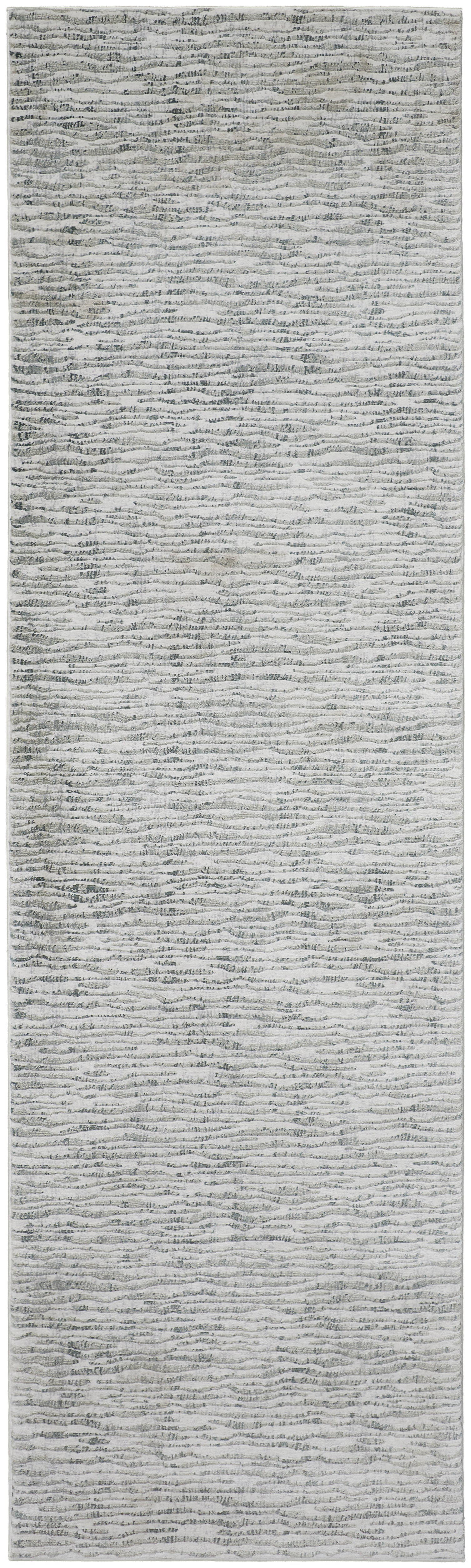 Atwell Contemporary Abstract Rug, Gray/Iceberg Green, 3ft x 10ft, Runner