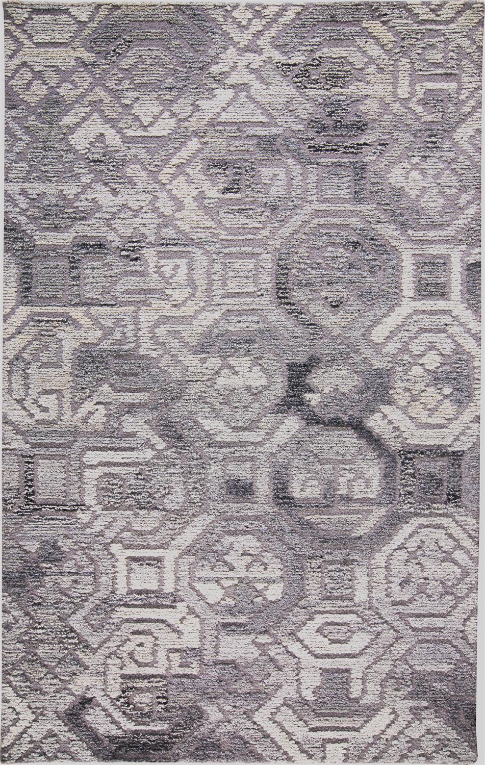 Asher Lustrous Geometric Wool Rug, Light/Dark Gray, 2ft x 3ft Accent Rug