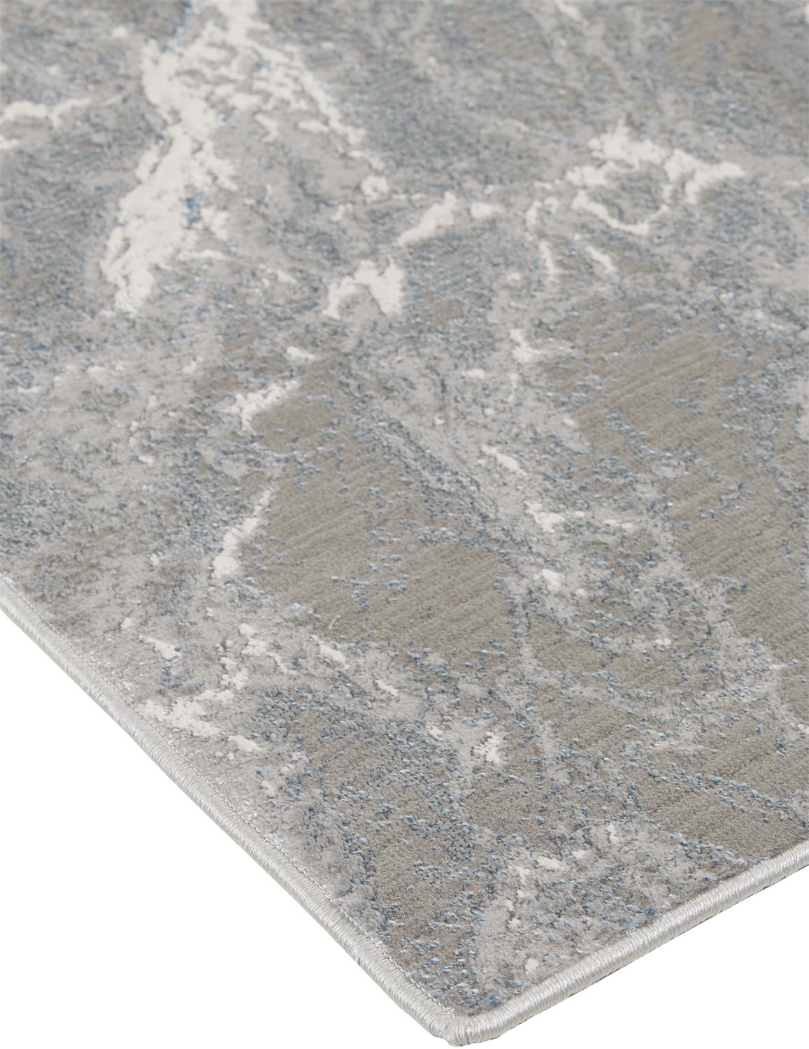 Azure Modern Metallic Marble Area Rug