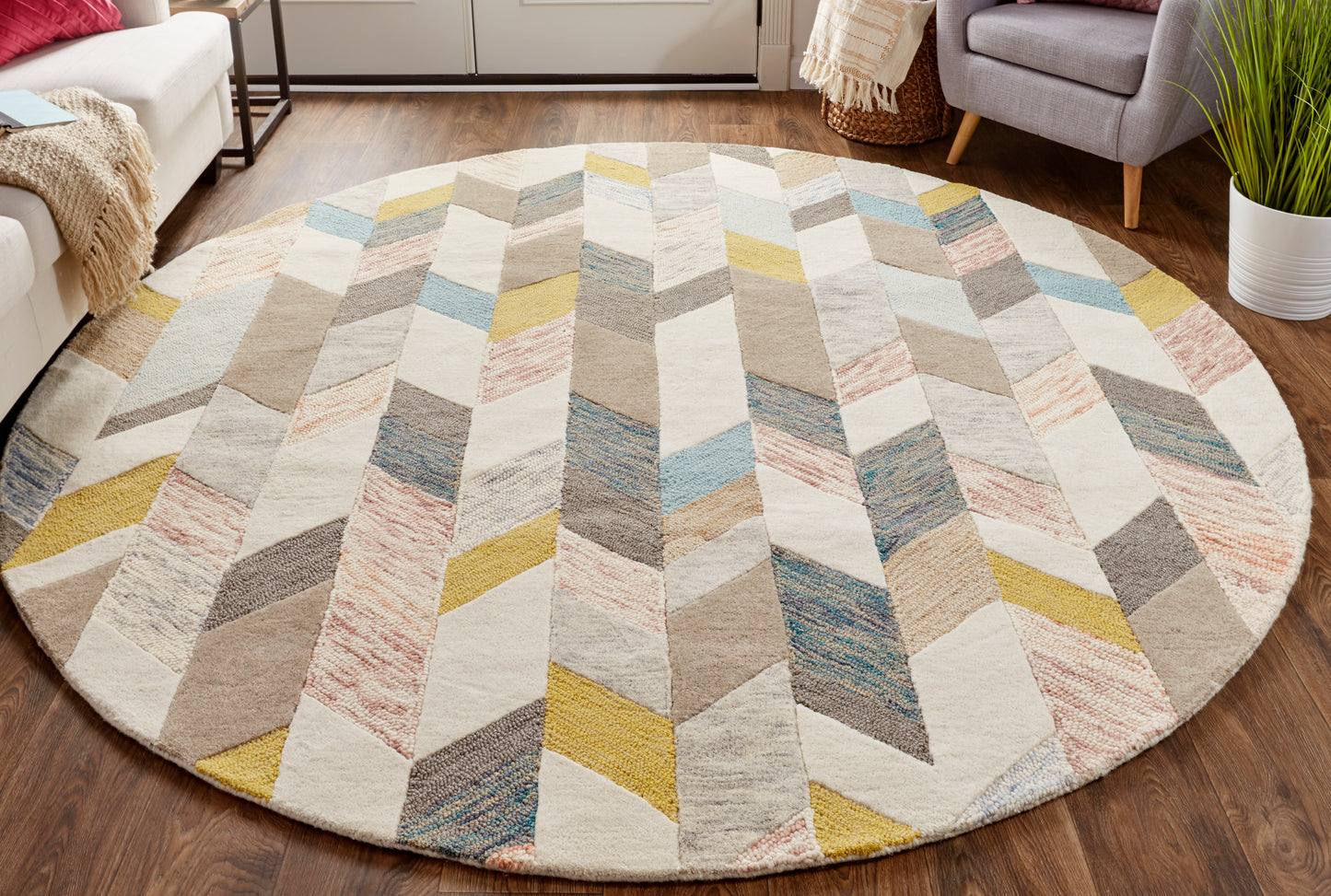 Arazad Graphic Chevron Tufted Rug