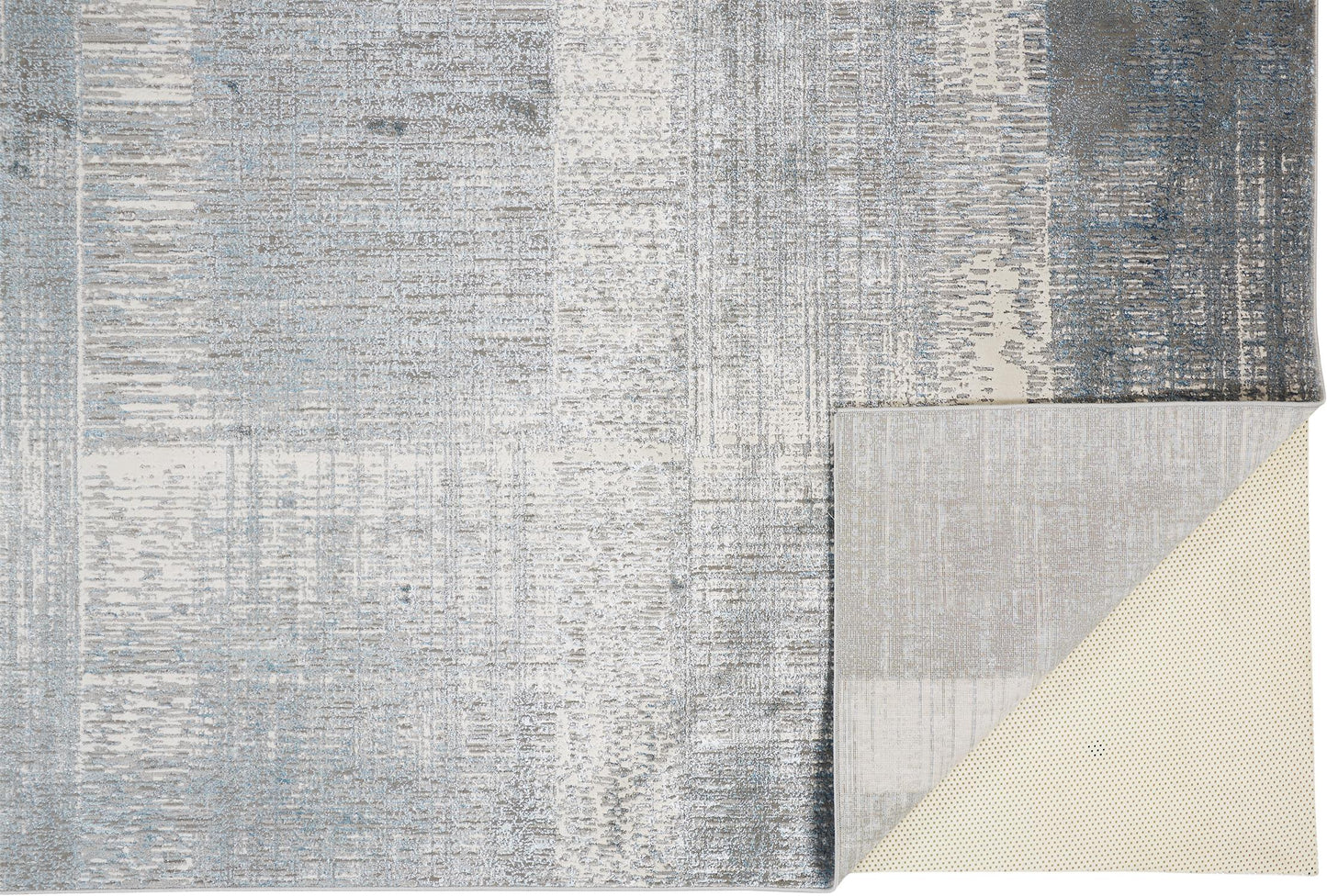 Azure Modern Metallic Striated Rug