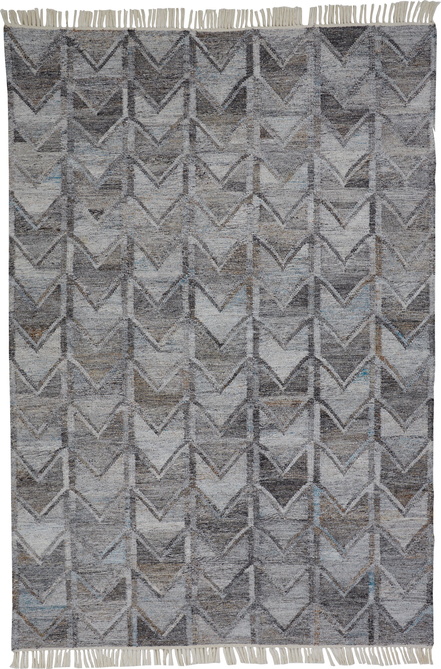 Beckett Eco-Friendly Moroccan Chevron Rug, Light/Dark Gray, 5ft x 8ft Area Rug