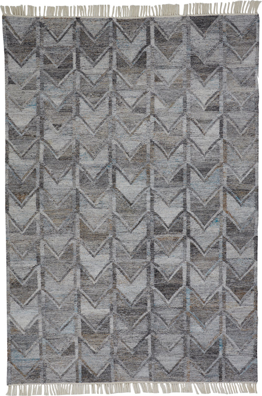 Beckett Eco-Friendly Moroccan Chevron Rug, Light/Dark Gray, 5ft x 8ft Area Rug
