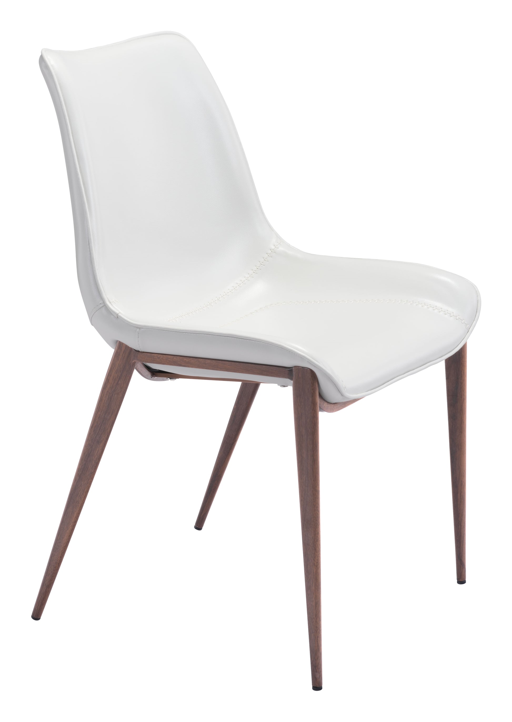 Magnus Dining Chair (Set of 2) White & Walnut