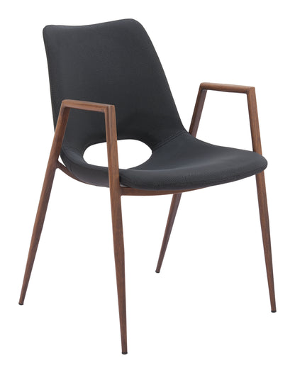 Desi Dining Chair (Set of 2) Black & Walnut