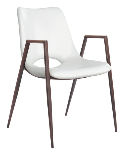 Desi Dining Chair (Set of 2) White & Walnut