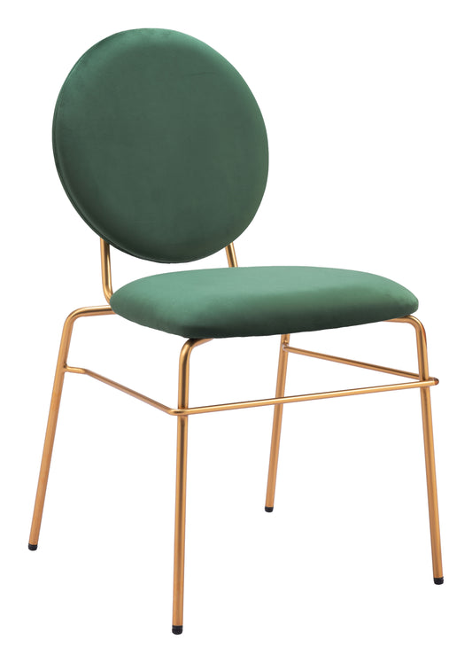 Odessa Dining Chair (Set of 2) Green & Gold