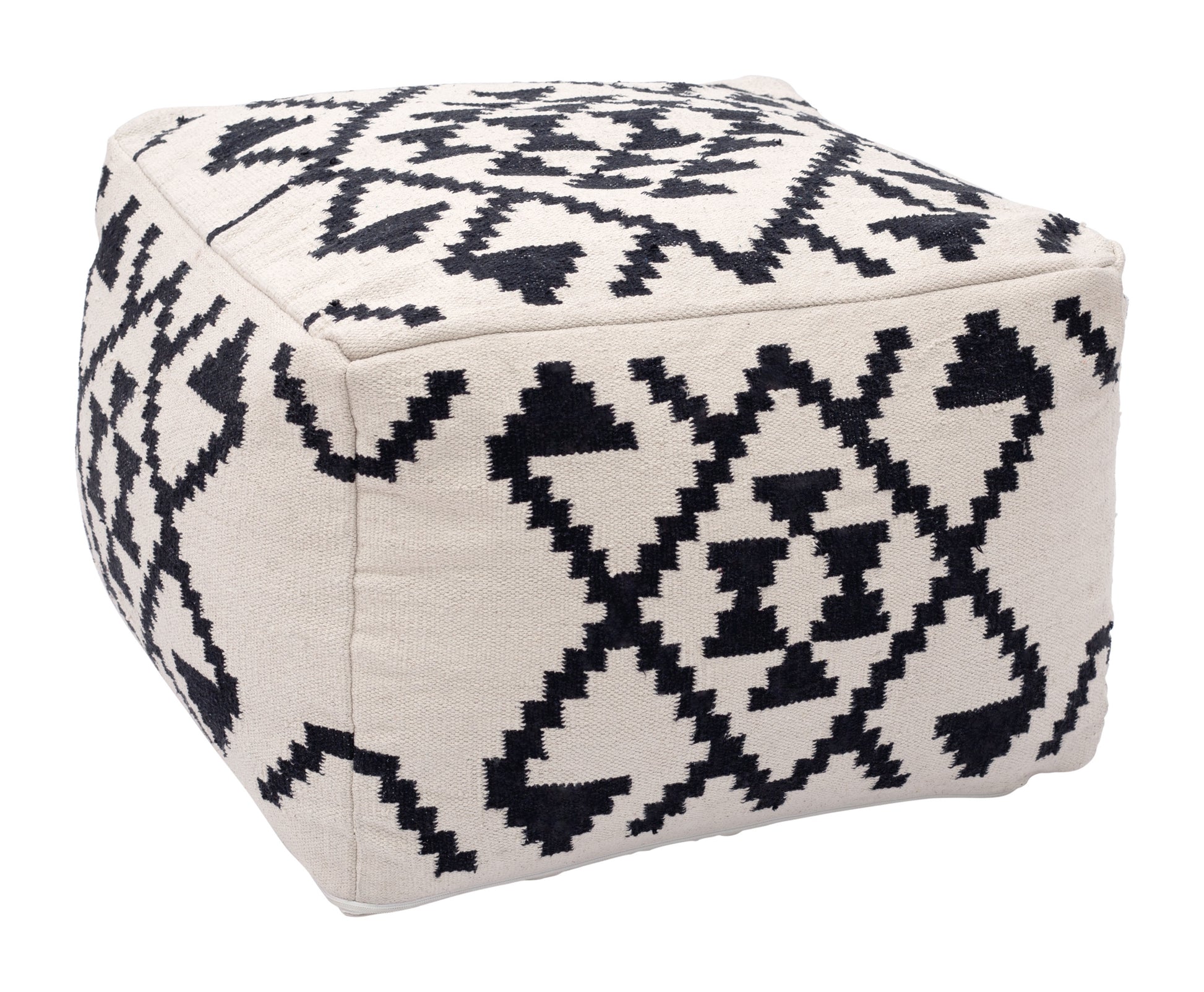 Lizardo Ottoman Beige & Black