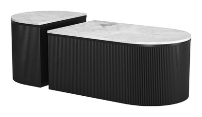 Ormara Coffee Table Set (2-Piece) White & Black