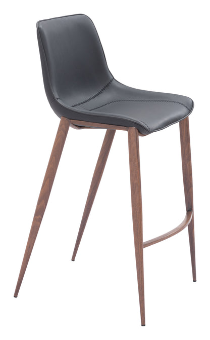 Magnus Barstool (Set of 2) Black & Walnut